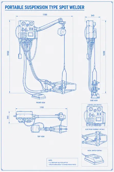 Portable Suspension Type Spot Welder